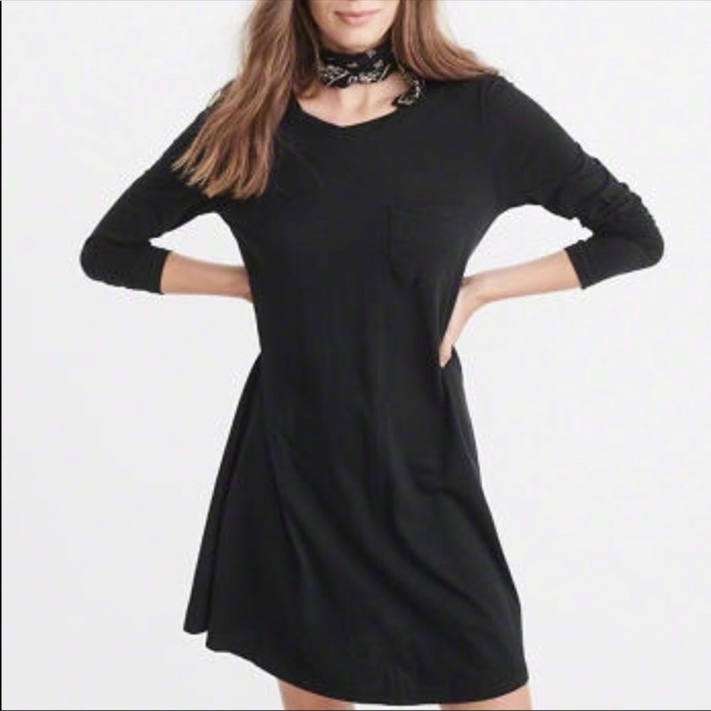 Abercrombie & Fitch small long sleeve black t-shirt dress